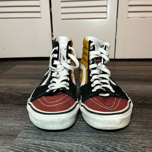 multi-color high top vans